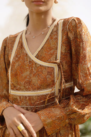 Vera Flowy Gold Tint Dress