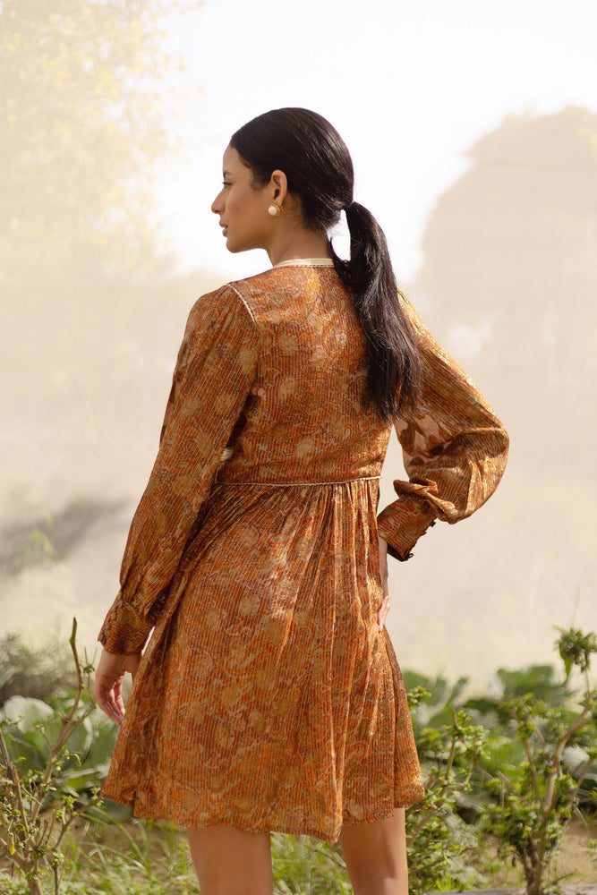 Vera Flowy Gold Tint Dress