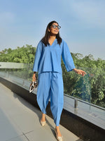 Breezy Cotton Hi-Low Shirt & Dhoti Pants Co-ord Set