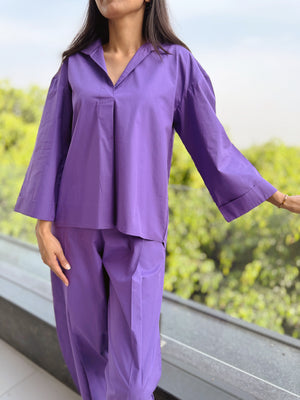 Breezy Cotton Hi-Low Shirt & Dhoti Pants Co-ord Set