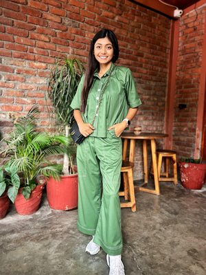 Top Stitch Green Co-ord Set